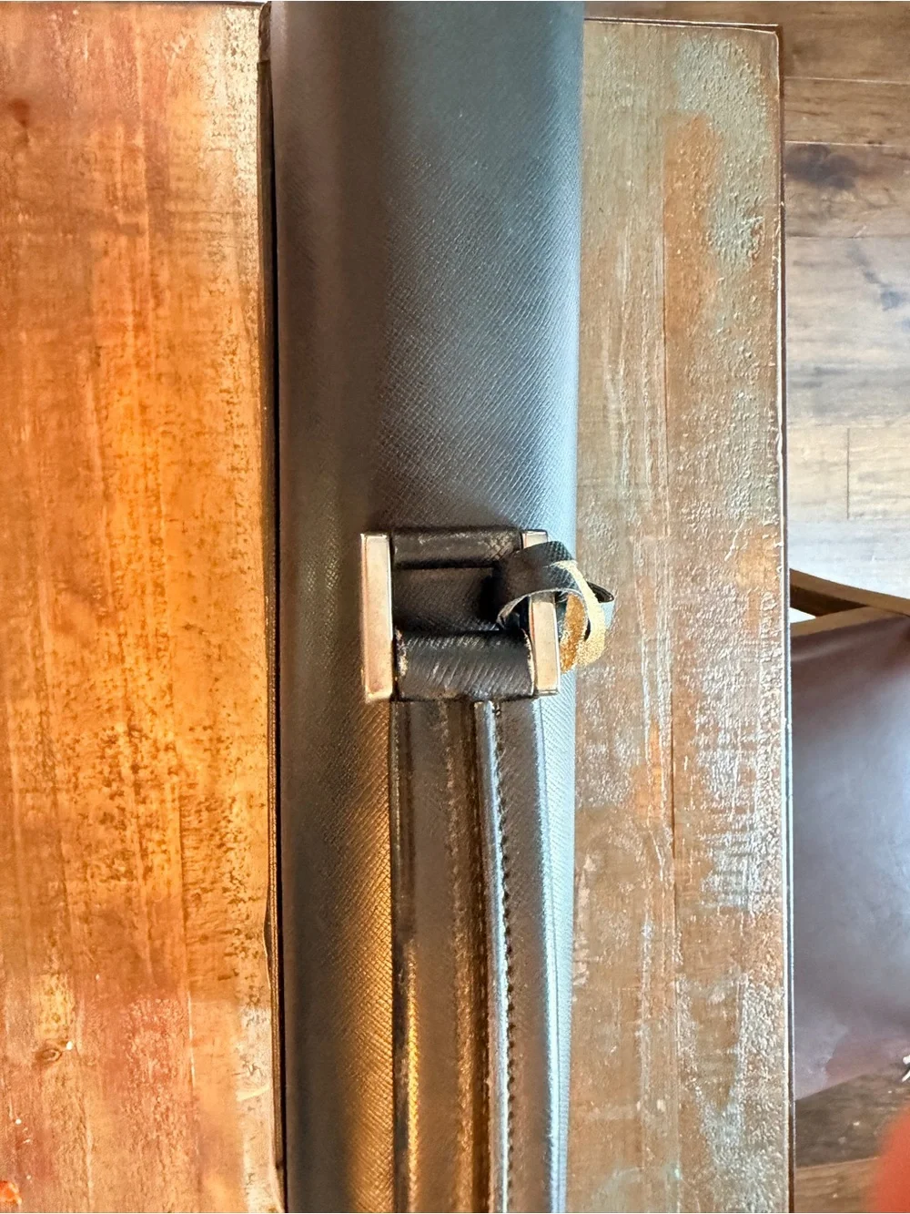 Prada Black Leather Lock-Front Briefcase